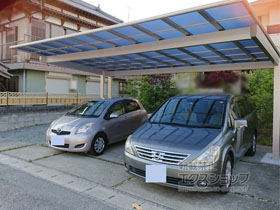 のカーポート エフルージュツインEX 後方支持タイプ 積雪〜20cm対応 施工例