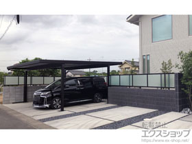 のフェンス・柵 シンプレオフェンスP1型 目隠しポリカパネル　自由柱施工 施工例
