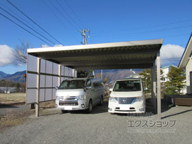 のカーポート テリオスポートIII 3000 2台用 角柱6本柱 積雪〜100cm対応 施工例