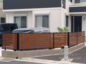 のフェンス・柵 モクアルフェンス 横板タイプ 自由柱施工 施工例