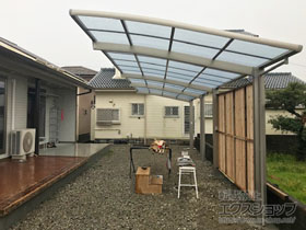 のカーポート ネスカR (ラウンドスタイル) 縦連棟 積雪〜20cm対応 施工例