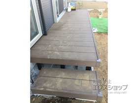 のウッドデッキ リウッドデッキ 200＋独立式 リウッド ステップ2型×1セット 施工例