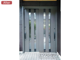 の玄関ドア リシェント玄関引戸 PG仕様 2枚建戸 ランマ無 17型*簡易タッチキーシステム 施工例