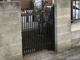 の門扉 ハイ千峰 片開き 柱使用 施工例