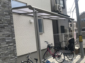 のテラス屋根 ヴェクターテラス F型 テラスタイプ 単体 積雪〜20cm対応 施工例