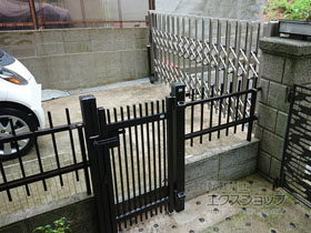 の門扉 ハイ千峰 片開き 柱使用 施工例