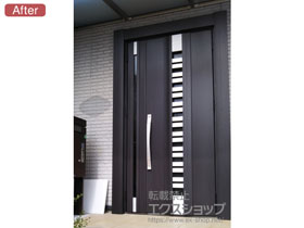 の玄関ドア リシェント玄関ドア3 断熱K4仕様 手動 親子仕様(ランマ無)R G82型 施工例