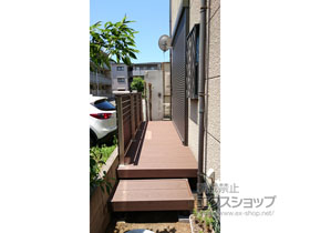 のウッドデッキ リウッドデッキ 200＋ルシアスデッキフェンスA01型＜横板格子タイプ＞ 施工例