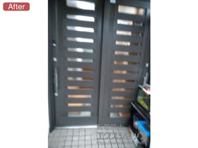 の玄関ドア リシェント玄関引戸 PG仕様 2枚建戸 ランマ無 16型(横桟)*カードキー仕様 施工例