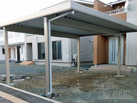 のカーポート ジーポートneo Aタイプ 2台用 角柱4本柱 積雪〜100cm対応 施工例