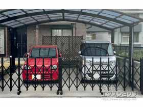 のカーゲート トリップゲート RB型 ノンレール 両開き 60W(30S+30M) 施工例