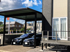 のカーポート ジーポートneo Aタイプ 2台用 角柱4本柱 積雪〜100cm対応 施工例