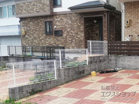 のフェンス・柵 イーネットフェンス2F型 自由柱施工 施工例