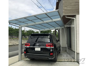 のカーポート エフルージュグラン　積雪〜20cm対応※前枠側斜め切詰 納まり 施工例