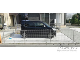 のフェンス・柵 メッシュフェンス G10-R 自由柱 施工例