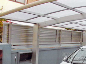 のフェンス・柵 ミエーネフェンス 目隠しルーバータイプ 自由柱施工 施工例