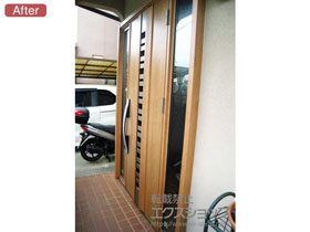 の二重窓（内窓） リシェント玄関ドア3 断熱K4仕様 両袖仕様(ランマ無)R G82型 ※タッチキー(リモコンタイプ)仕様 施工例