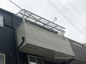 のバルコニー・ベランダ屋根 スピーネ R型 屋根タイプ 単体 積雪〜20cm対応＋スピーネ用吊り下げ物干し Ａセット 標準2本入り×1セット 施工例