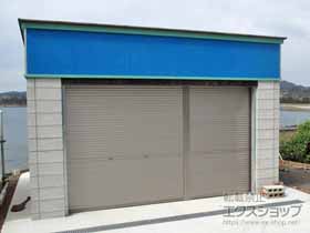 のガレージシャッター ガレージシャッタークワトロ 手動式 内部付タイプ *連窓仕様 施工例