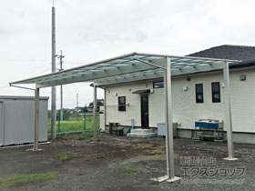 のフェンス・柵 ミエーネフェンス 目隠しルーバータイプ ブロック建て用2段支柱(パネル2段) 施工例