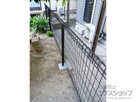 のフェンス・柵 メッシュフェンス G10 自由柱 施工例
