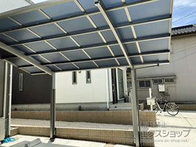 のバルコニー・ベランダ屋根 プレシオステラス R型 屋根タイプ 連棟 積雪〜20cm対応 施工例