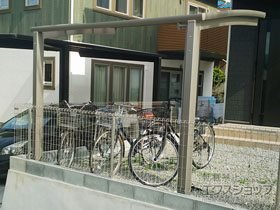 のサイクルポート・駐輪場 ネスカRミニ (ラウンドスタイル) 積雪〜20cm対応 施工例