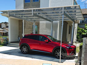 のカーポート ニューマイリッシュ 通常勾配 前上がり 積雪〜20cm対応 施工例