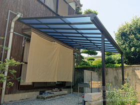 のテラス屋根 ソラリア F型 単体 積雪〜20cm対応※前面台形納まり 施工例