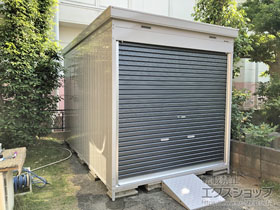 の倉庫・ガレージ バイク保管庫 一般型 床付タイプ 2210×3470×2375 ハイルーフ FXN-2234HY 施工例