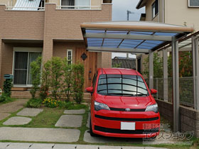 のカーポート フーゴAプラス (アーチスタイル) 木調色 積雪〜20cm対応 施工例