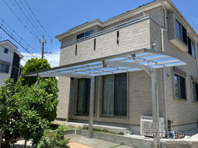 のカーポート レイナポートREグラン 前下がり 積雪〜20cm対応 施工例