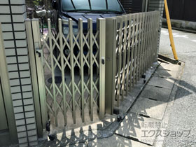 のカーゲート アルシャインII MW型Aタイプ ノンレール 角地タイプ 片開き 140+320 施工例