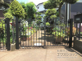 の門扉 ラフィーネ門扉1型 両開き 柱使用 施工例