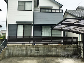 のフェンス・柵 シンプレオフェンスSY1型 横スリット 自由柱施工 施工例