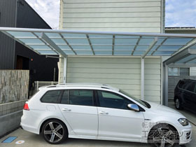 のカーポート エフルージュグラン　積雪〜20cm対応 ※前枠 斜め切詰納まり 施工例