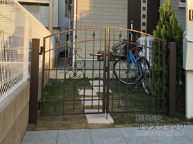 の門扉 コラゾン1型 両開き　柱使用 施工例