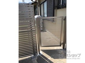 の門扉 プレスタ門扉 3型 太横桟 片開き 柱使用 施工例