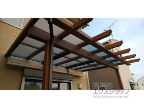 のテラス屋根 サザンテラス (パーゴラ仕様) テラスタイプ 単体 積雪〜50cm対応＋サザンテラス 天井カーテン 施工例