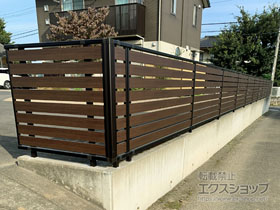 のフェンス・柵 モクアルフェンス 横板タイプ 自由柱施工 施工例