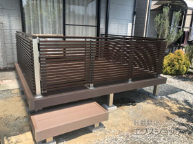 のウッドデッキ リウッドデッキ 200＋ ルシアスデッキフェンスA03型＋ルシアスデッキ門扉A03型 施工例