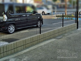 のフェンス・柵 イーネットフェンス1F型　自由柱施工 施工例