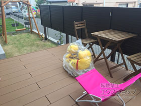 のウッドデッキ マージウッドデッキ＋リウッドデッキ 200 段床セット 片側面タイプ（1段） 施工例