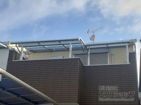 のバルコニー・ベランダ屋根 ソラリア R型 屋根タイプ 単体 積雪〜20cm対応 施工例