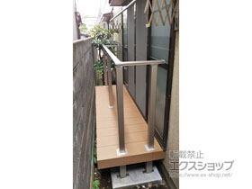 のウッドデッキ マージウッドデッキ＋ルシアスデッキフェンスB01型〈笠木のみタイプ〉 施工例