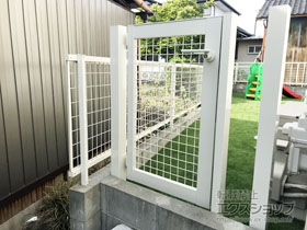 の門扉 アルメッシュ門扉 片開き 柱使用 施工例