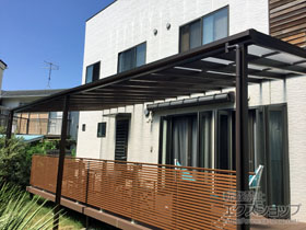 のテラス屋根 ソラリア F型 ビッグサイズ 連棟 積雪〜20cm対応 施工例