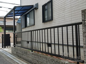 のテラス屋根 ソラリア F型 テラスタイプ 単体 積雪〜20cm対応※前面台形納まり 施工例