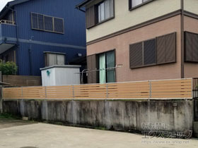 のフェンス・柵 ルシアスフェンスF04型 横半目隠し 自由柱施工 施工例