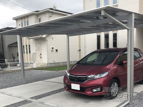 のカーポート スカイリード 両側支持 ワイド2台用 積雪〜20cm対応 施工例